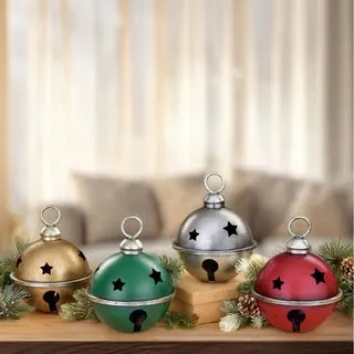 Decorative Oversized Metal Bells, Set of 4