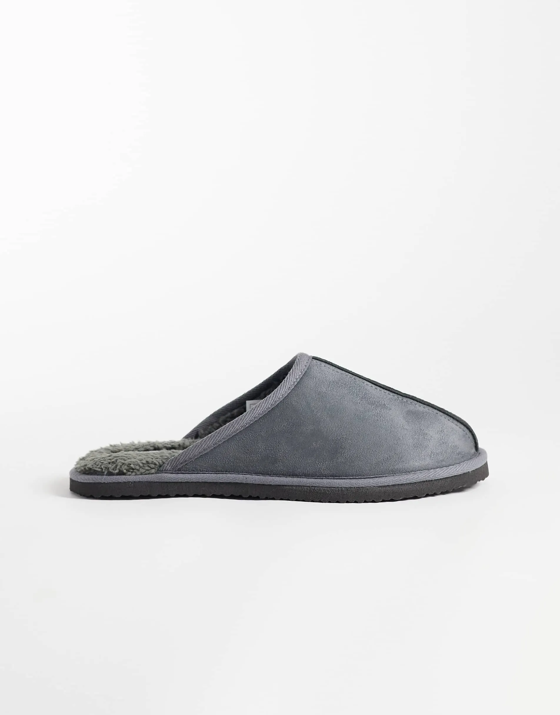 Jack & Jones faux suede slip on slipper in grey