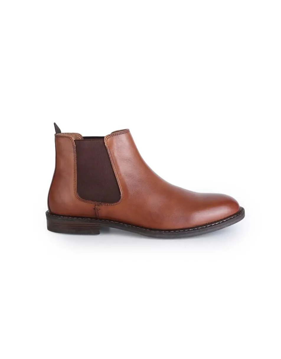 THOMAS CRICK 'TRUMAN' men's formal leather chelsea boots in tan