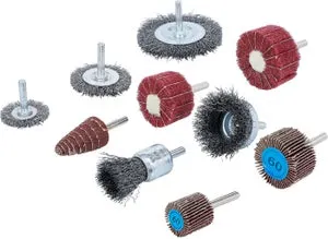 Set di spazzole e mole abrasive lamellari | 10 pz.