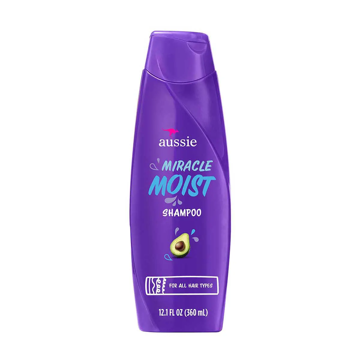 Aussie Miracle Moist Shampoo for Dry Hair and All Hair Types, Moisturizing, Paraben-Free, 12.1 fl oz