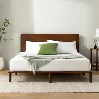 Zinus Bamboo Deluxe Bed Frame Coffee Bean