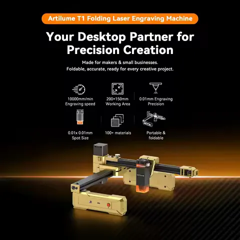Artilume T1 7W Laser Engraver 0.01mm Ultra-Fine Engraving 10000mm/min Fast Cutting Machine for Wood Metal Stone Craft