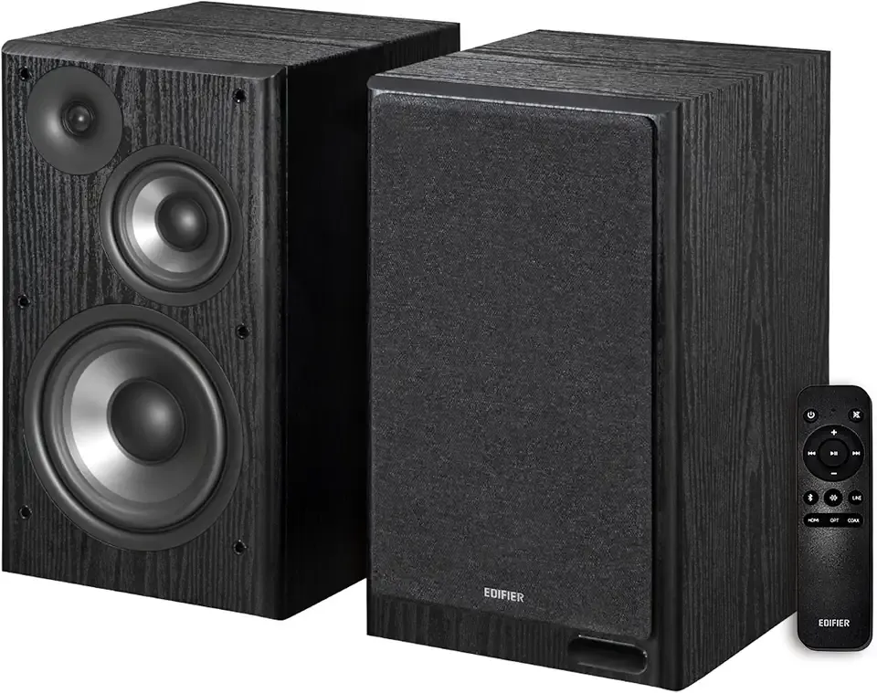 Edifier R2750DB MKII 3-Way Powered Bookshelf Speakers, 144W RMS, Black | Active Studio Monitor with Sub Out, Hi-Res Audio, Bluetooth 6.0 with LDAC, HDMI/Optical/Coaxial for Turntable, PC, Home Audio