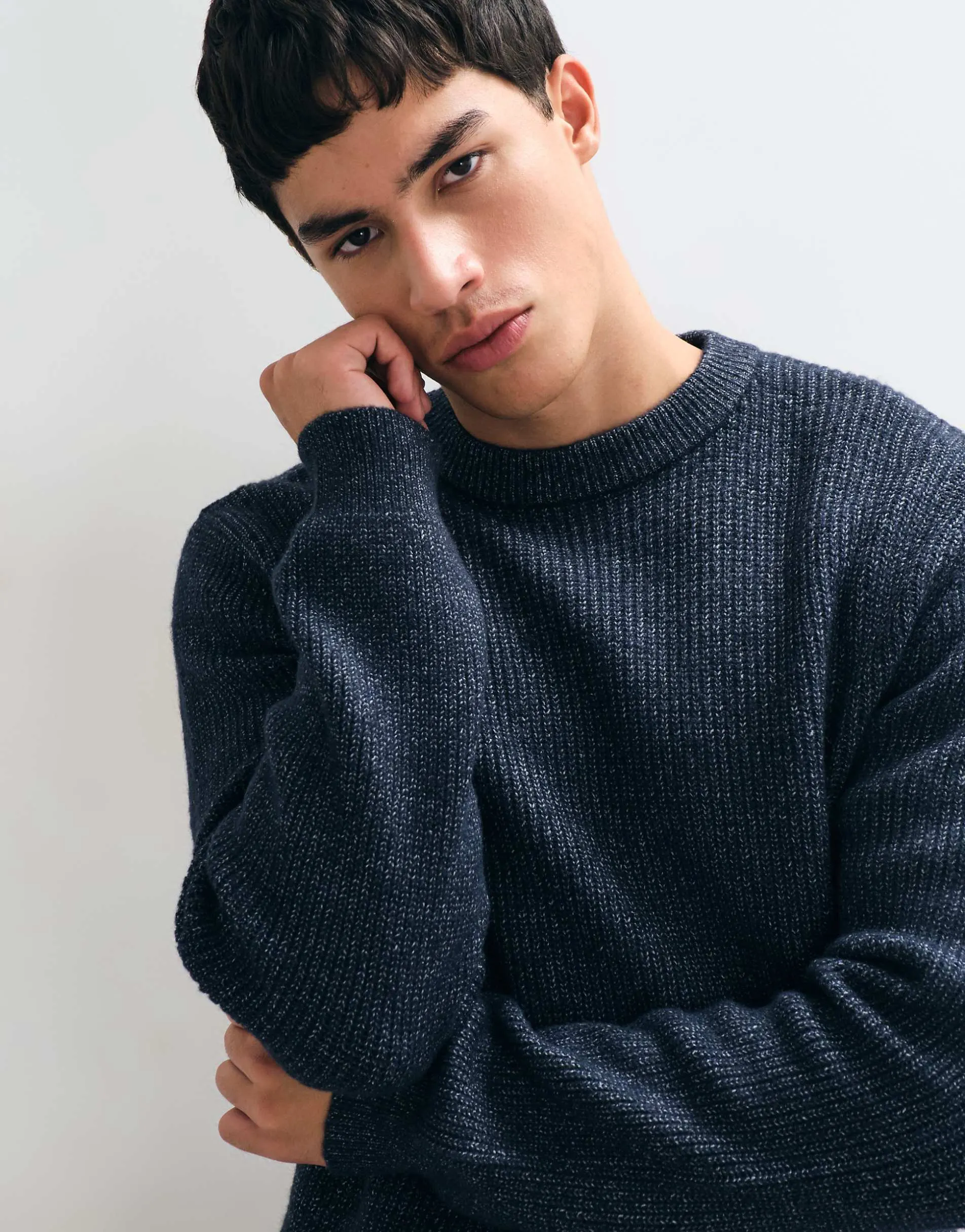 New Look fisherman jumper in navy