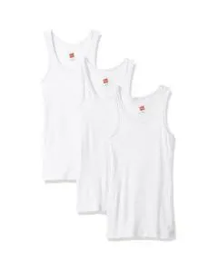Hanes Mens White Tanks, Small, 3 pk