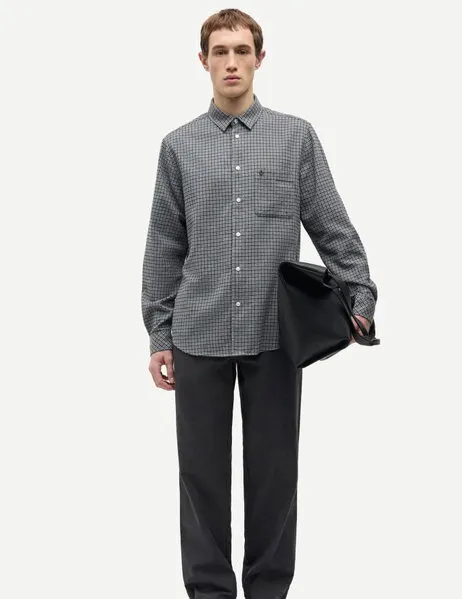 Saliam NJ Shirt 15839 Grey Mel. Check