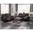 Cowboy Dual Reclining Sofa with Dropdown Table, Loveseat & Recliner - Granite