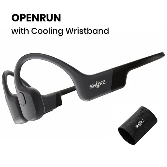 SHOKZ OpenRun Bone Conduction Waterproof Bluetooth Headphones for Sports with Cooling Wristband (Black) $129.95