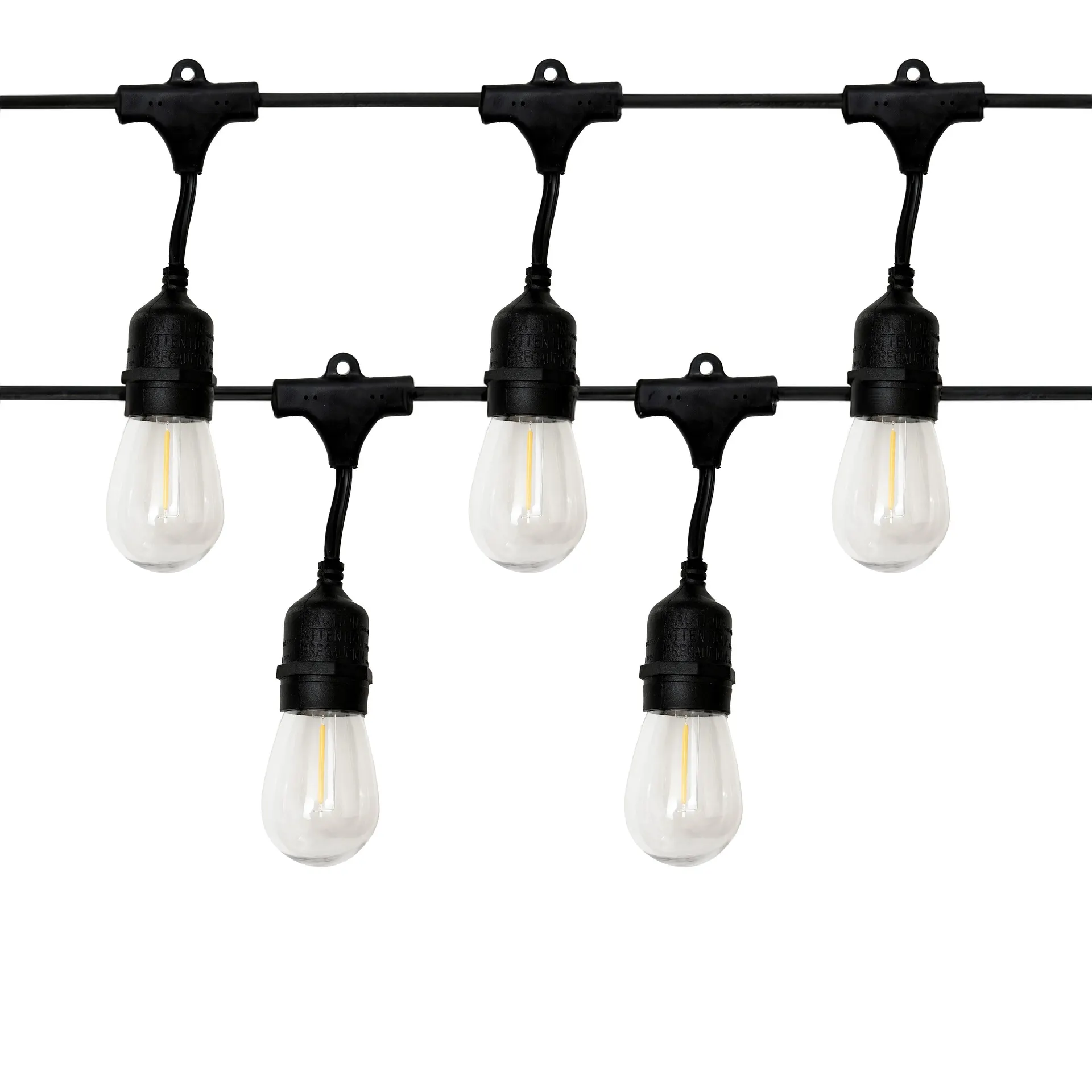 Harbor Breeze 48-ft Plug-in Black Indoor/Outdoor String Light with 24 White -Light LED Edison Bulbs