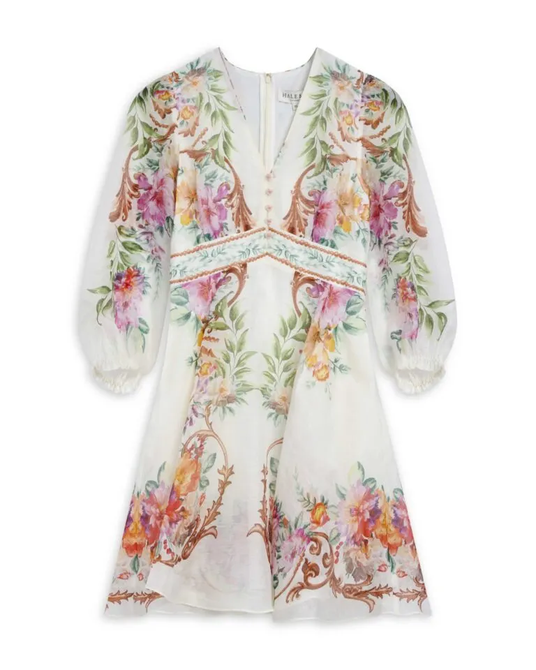 Frida Dress Silk Linen - Hvit