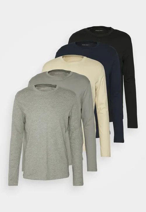 5 PACK - Topper langermet - black/dark blue/stone