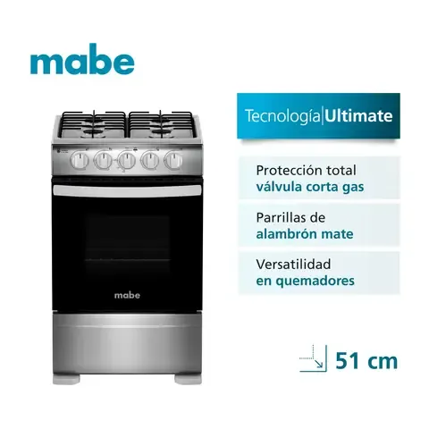 Cocina a Gas 4 platos 51cm válvula corta gas CMC20AXX-2