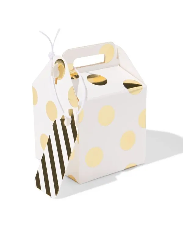 cadeaudoosjes vouwbaar S goud - 6 stuks