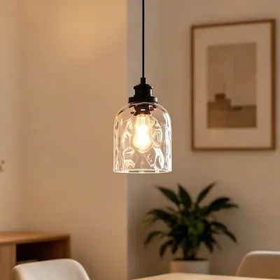 Daley 1 -Light Matte Black Farmhouse Cylinder Mini Hanging Pendant Light