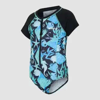 FINZ Girls Seahorse Cap Sleeve Paddlesuit