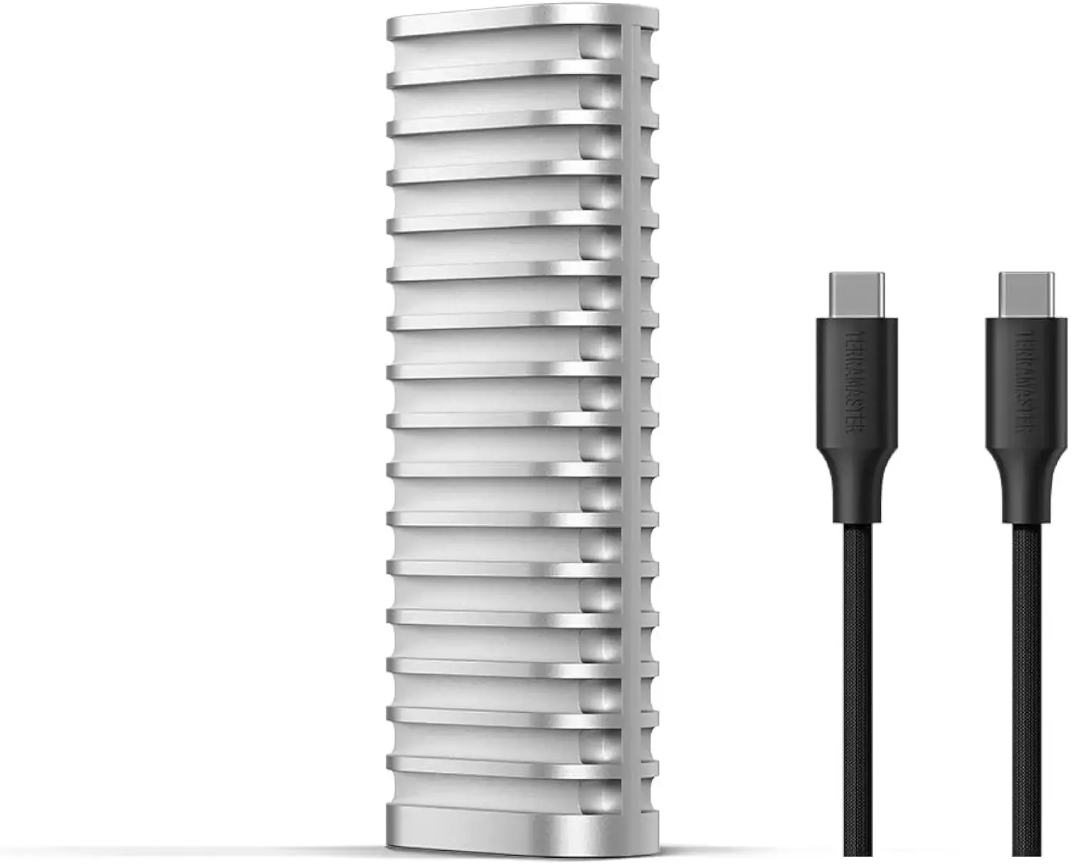 TERRAMASTER D1 SSD M.2 NVMe SSD Enclosure - 1.2-Ton Crush-Proof/IP67 Waterproof/Dustproof, All-Aluminum Housing, Carrying Case Included, USB 3.2 10Gbps Type-C, Mobile Backup App Provided (Diskless)