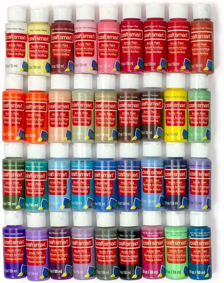 Craft Smart 36 Assorted Acrylic Paint Set - Non-Toxic Paint For Drawing, Painting, Art & Crafts Supplies - 1 Pack