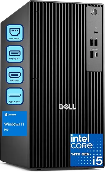 Dell Tower Desktop for Business & Home, New OptiPlex Version, 14th Gen Intel Core i5-14500 (14-Core), 16GB DDR5 RAM, 512GB PCIe SSD, Intel UHD 770, Dual 4K Monitor Support, Windows 11 Pro