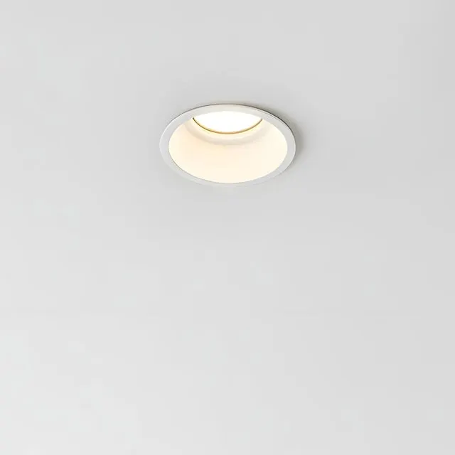 Downlight empotrable blanco redondo cepillado compatible con bombilla GU10 MIALUZ ø7.4 cm IP20 - Foco empotrable ojo de buey para techos