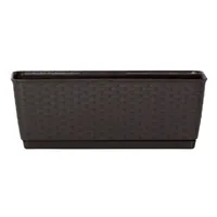 2er-Set Pflanzkasten-Komplettset - ca. 49 x 17 x 17 cm - Dunkelbraun
