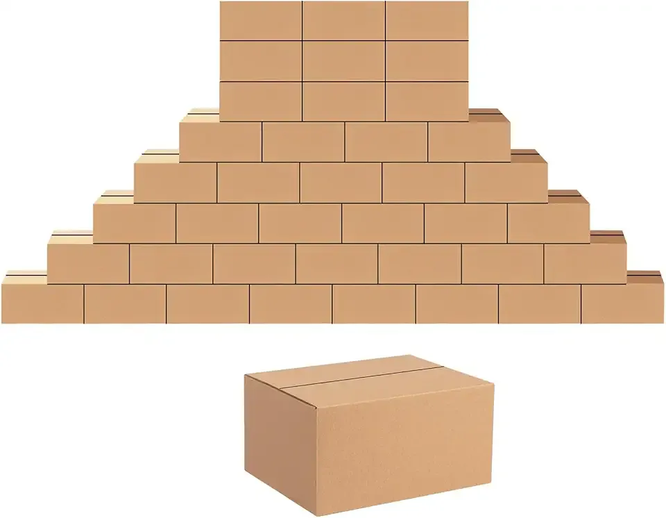 EdenseeLake 40 Pack 8x6x4 inches Shipping Boxes Small Cardboard Boxes for Packing, Moving, Mailing, Brown