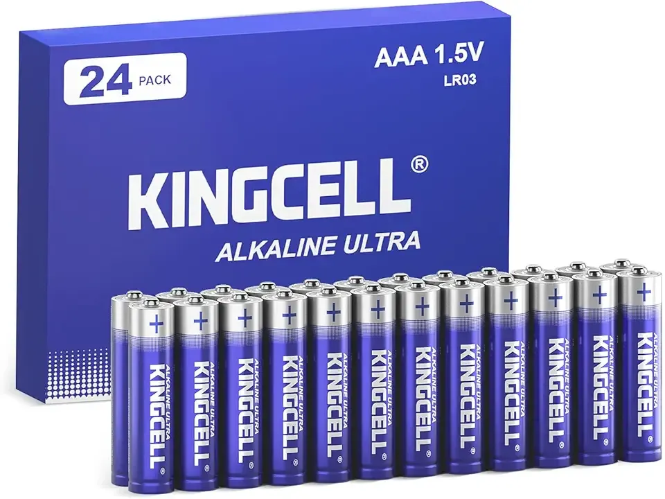 KINGCELL AAA Batteries 24 Pack, Alkaline Triple A Batteries High-Performance AAA Batteries with Ultra Long-Lasting Power for Household Device