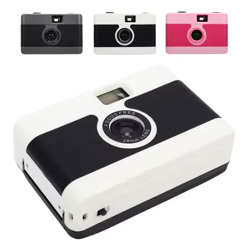 35mm Film Camera Vintage Style Reusable Camera Built in Flash for Travel Photography