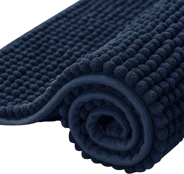 SUBRTEX Bathroom Rugs Chenille Bath Rug Soft Short Plush Bath Mat Soft Shower Mat Water Absorbent Shower Mat Quick Dry Machine Wa…