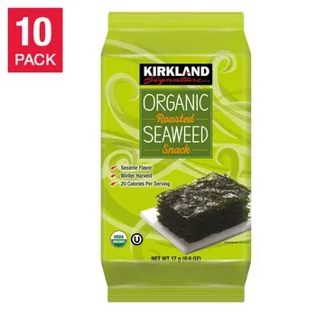 Kirkland Signature Organic Roasted Seaweed, 0.6 oz, 10-count
