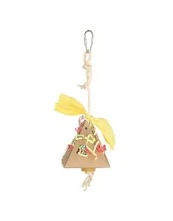 Adori Pyramid Favor Box Small - Hout & Touw - 15x15x4 cm Multi-Color