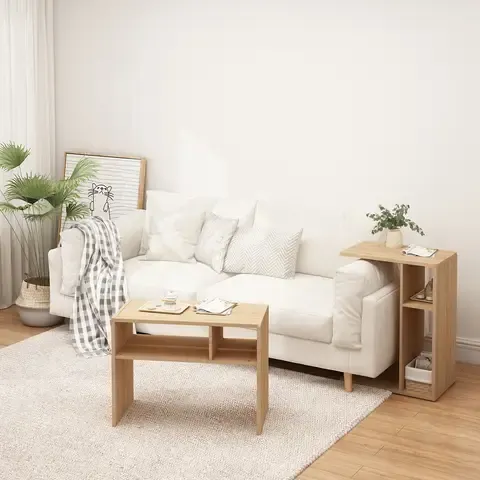 Mesa Lateral Multifunción Milan Roble 30x63x48 cm