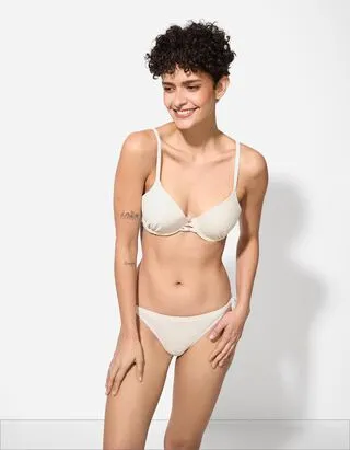 Top bikini - Lurex - Bianco sporco