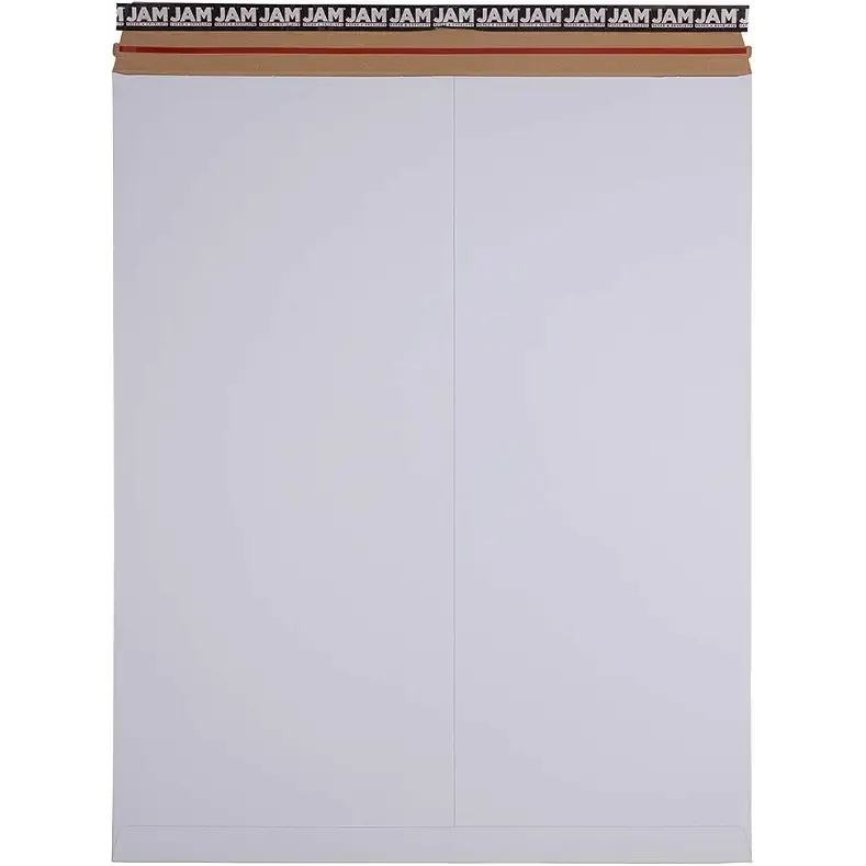 JAM PAPER Stay-Flat Photo Mailer Envelopes with Peel & Seal Closure - 17 x 21 - White - 6 Rigid Mailers/Pack