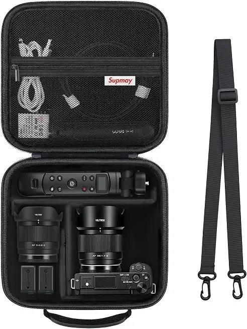 Carrying Case for Sony Alpha ZV-E10/ ZV-E10 II/ZV-E1/ a6400/ a6700/ a6100/ a6000/ a6500/ a6600 Digital Camera, Vlog Camera Kit Storage Holder Fits Tripod, Lens, LED Video Light, Battery, Black