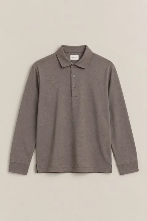 Langermet twill polo skjorte