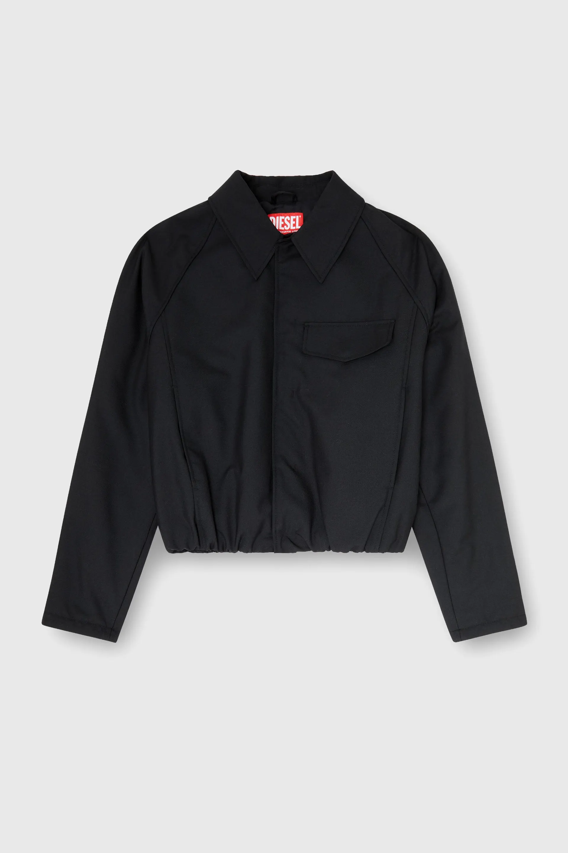 Gathered bomber jacket in wool blend