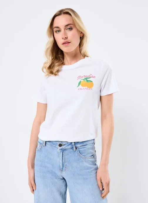 T-shirts met korte mouwen PCSUMMER SS PRINTED T-SHIRT JRS BC dames wit