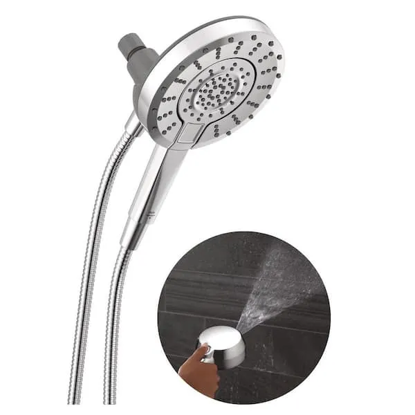 Delta In2ition ProClean 5-​Spray Wall Mount Dual Fixed and Handheld Shower Head in Chrome