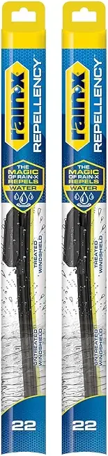 Rain-X 810363 Repellency Water Repellent Wiper Blades, 22" Windshield Wipers (Pack of 2), All Weather Streak-Free for Enhanced Visibility w/Water Repellency Formula [Amazon Exclusive]