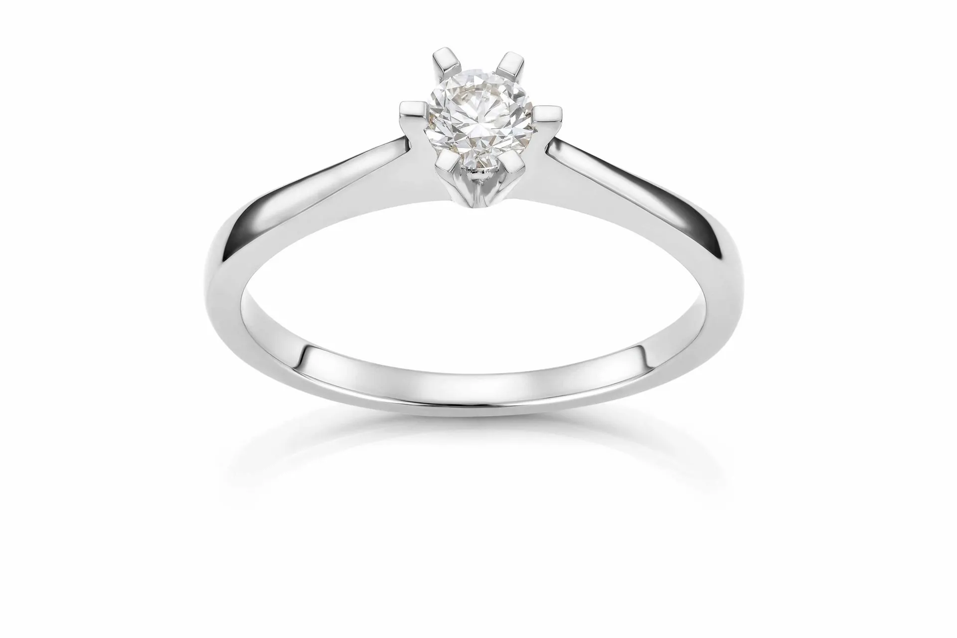 Helene diamantring i 585 hvitt gull 0,30 ct