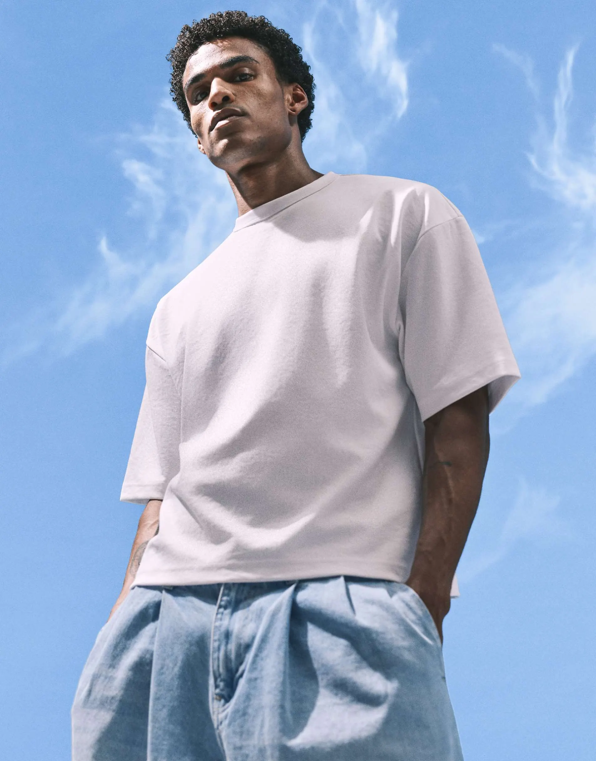 ASOS DESIGN breatheMAX™ heavyweight boxy oversized t-shirt in white cotton blend