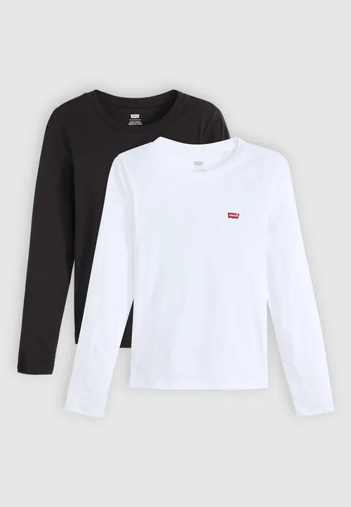 ESSENTIAL TEE 2 PACK - Topper langermet - white/anthracite night
