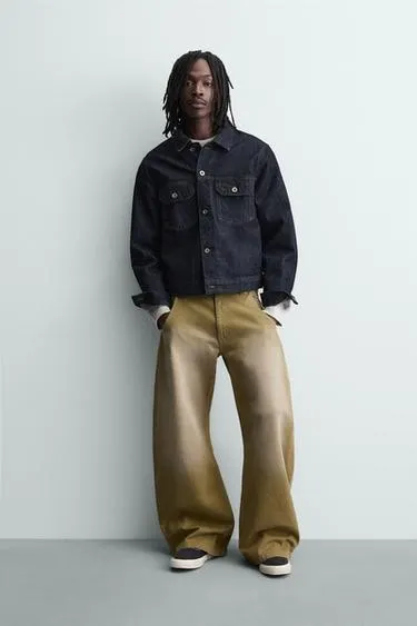 WASHED BALLOON FIT JEANS