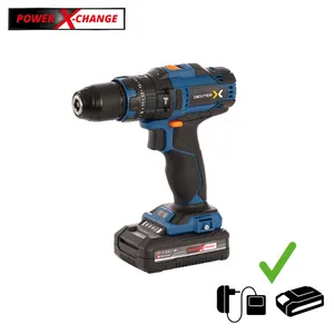 Taladro percutor a batería DEXTER POWER X-CHANGE 18V - 1 batería 2.5 Ah - Cargador de batería