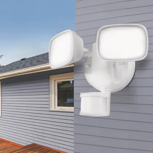 Feit Electric ® Luminaire Direct Wire Dual-Head 50° Smart Integrated LED White 2000 Lumen Outdoor Security Flood Light