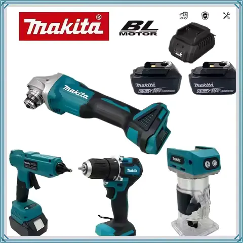 Makita For Makita 18V20V Battery Brushless Grinder Butter Gun Chainsaw Inflator Combination Silicone Gun Cutting Machine Set