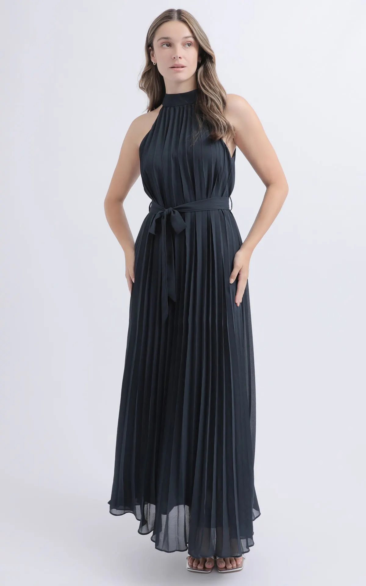 Chiffon Sunray Pleated Maxi