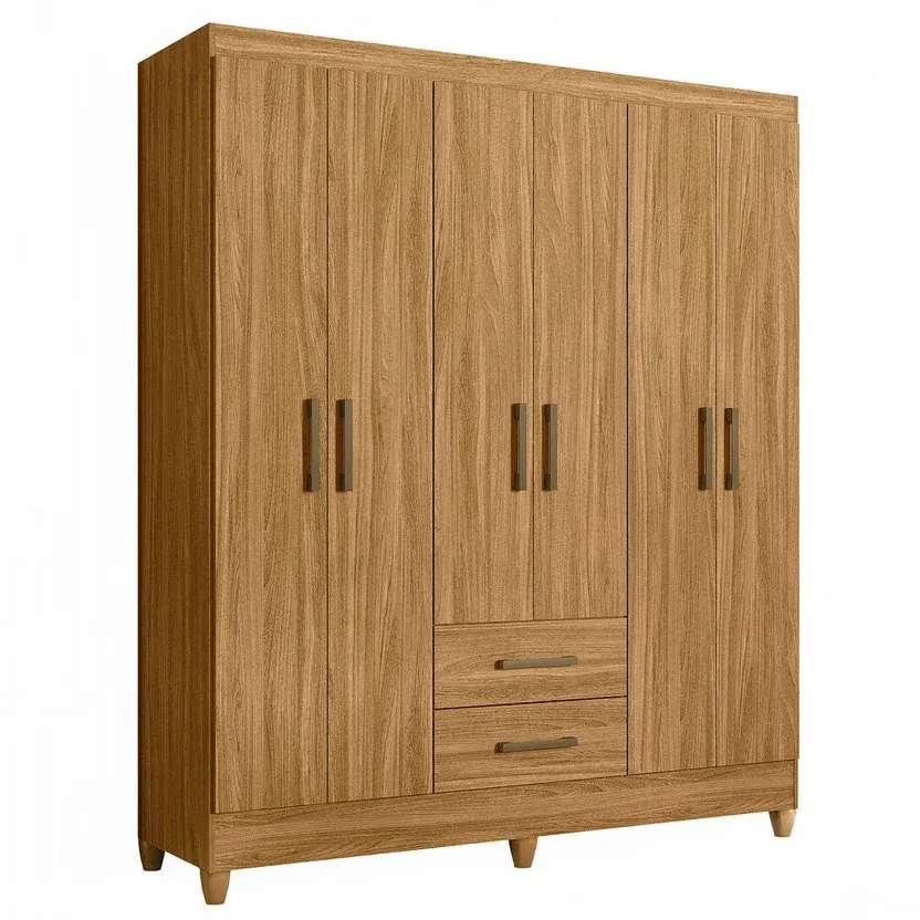 Closet Lima Roble 6 puertas 2 cajones
