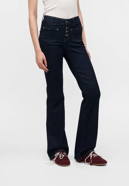 ONLWAUW FLARED - Flared jeans - dark blue denim